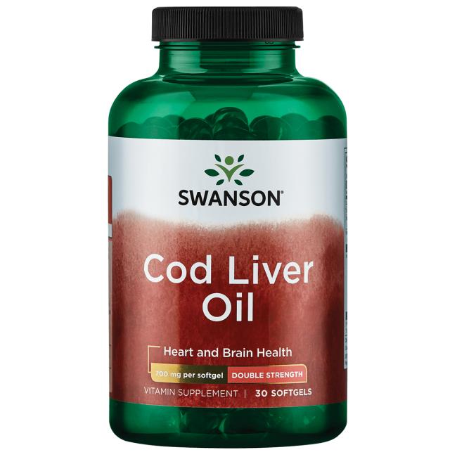 Swanson: Cod Liver Oil, 700mg Double-Strength - 30 softgels