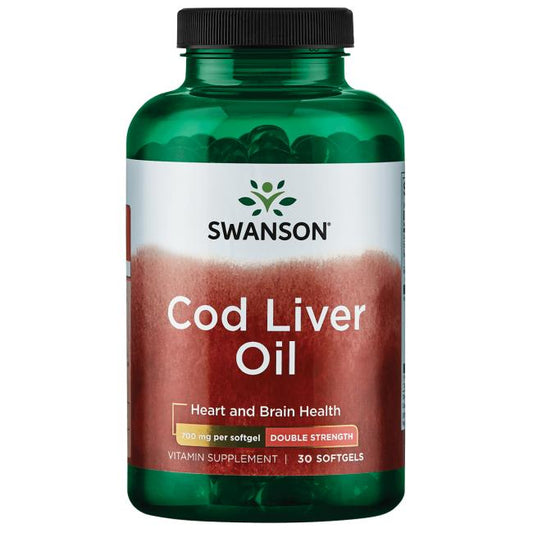 Swanson: Cod Liver Oil, 700mg Double-Strength - 30 softgels