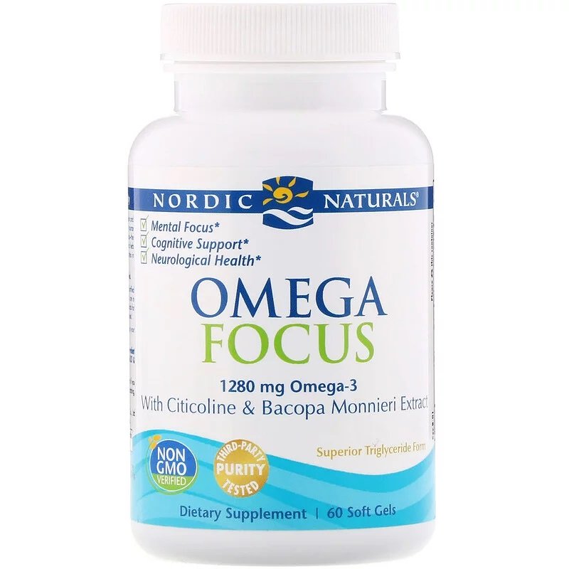 Nordic Naturals: Omega Focus with Citicoline & Bacopa Monnieri Extract, 1280mg - 60 softgels