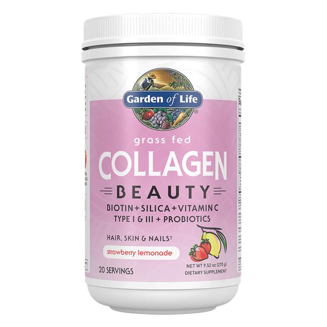 Garden of Life: Grass Fed Collagen Beauty, Strawberry Lemonade - 270g