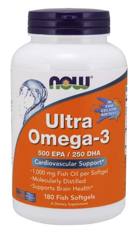 NOW Foods: Ultra Omega-3 (In Fish Gelatin Softgels) - 180 fish softgels