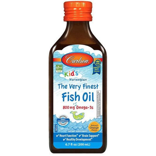 Carlson Labs: Kid's The Very Finest Fish Oil, 800mg Natural Orange - 200 ml.