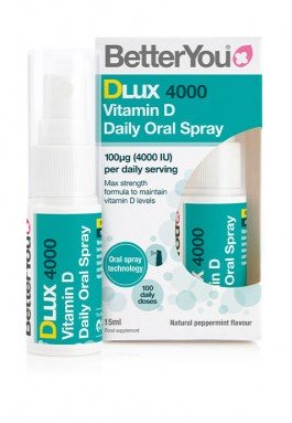 BetterYou: DLux 4000 Daily Vitamin D Oral Spray, Natural Peppermint - 15 ml.