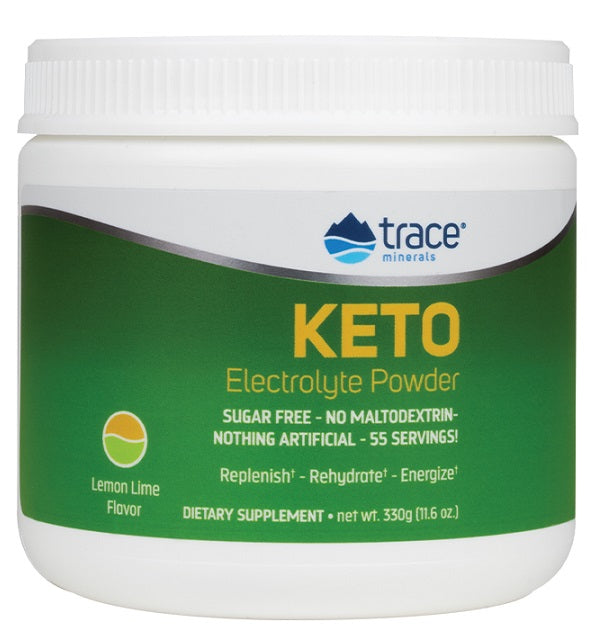 Trace Minerals: Keto Electrolyte Powder, Lemon Lime - 330g