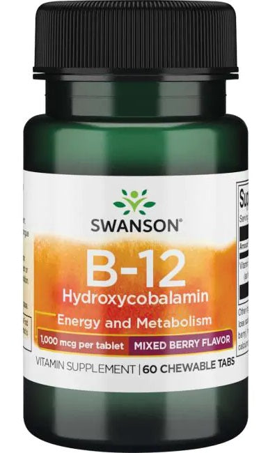 Swanson: B-12 Hydroxycobalamin, 1000mcg - 60 chewable tablets