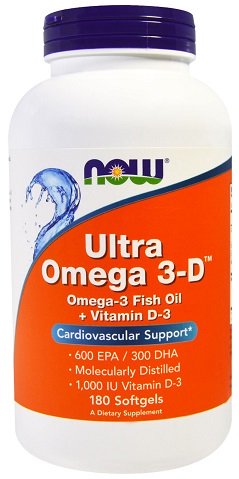 NOW Foods: Ultra Omega 3-D with Vitamin D-3 - 180 softgels