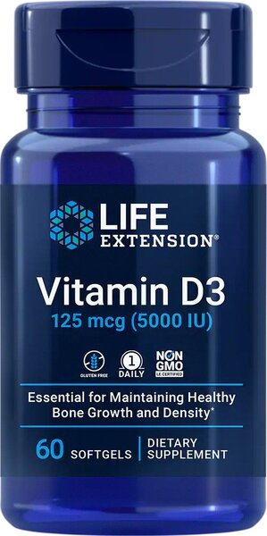 Life Extension: Vitamin D3, 5000IU - 60 softgels