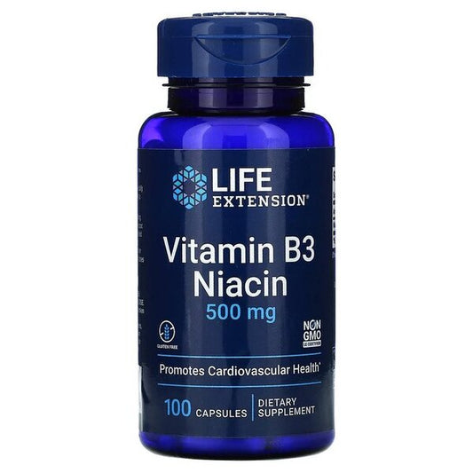 Life Extension: Vitamin B3 Niacin, 500mg - 100 caps