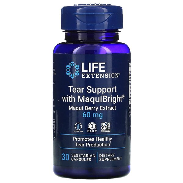 Life Extension: Tear Support with MaquiBright (Maqui Berry Extract), 60mg - 30 vcaps