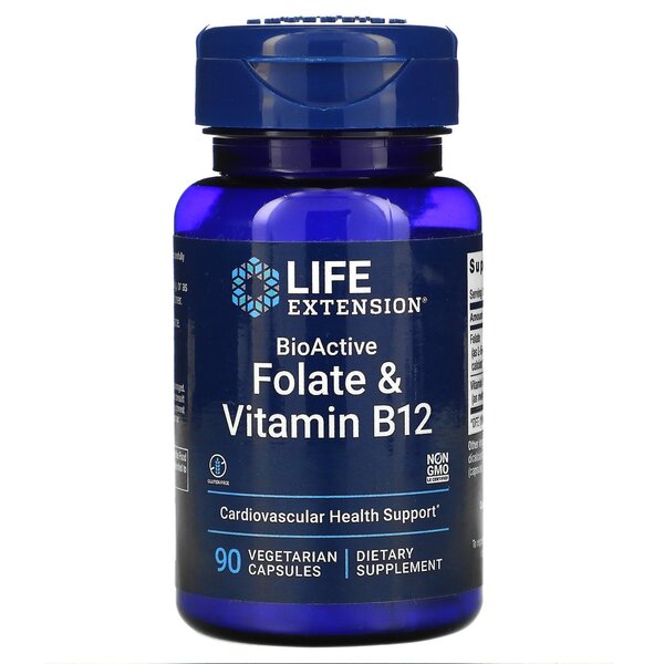 Life Extension: BioActive Folate & Vitamin B12 - 90 vcaps