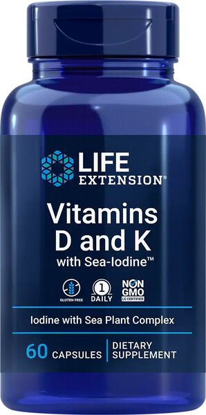 Life Extension: Vitamins D and K with Sea-Iodine - 60 caps