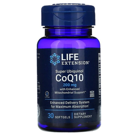 Life Extension: Super Ubiquinol CoQ10 with Enhanced Mitochondrial Support, 200mg - 30 softgels