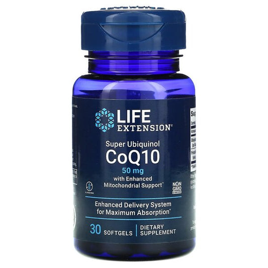 Life Extension: Super Ubiquinol CoQ10 with Enhanced Mitochondrial Support, 50mg - 30 softgels