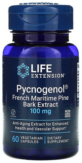 Life Extension: Pycnogenol French Maritime Pine Bark Extract, 100mg - 60 vcaps