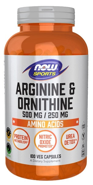 NOW Foods: Arginine & Ornithine, 500/250 - 100 vcaps