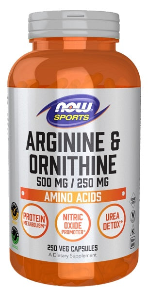 NOW Foods: Arginine & Ornithine, 500/250 - 250 vcaps