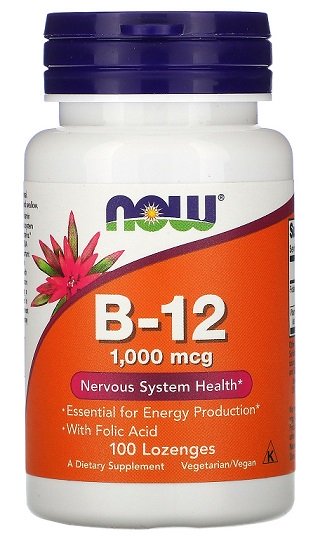 NOW Foods: Vitamin B-12, 1000mcg - 100 lozenges