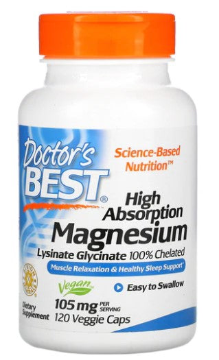 Doctor's Best: High Absorption Magnesium, 105mg - 120 vcaps