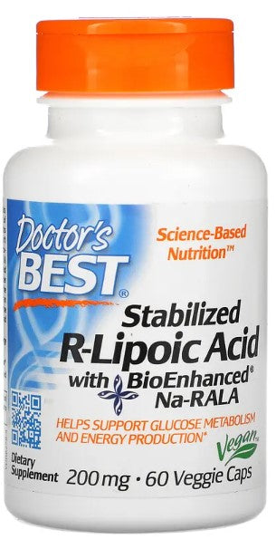 Doctor's Best: Stabilized R-Lipoic Acid with BioEnhanced Na-RALA, 200mg - 60 vcaps