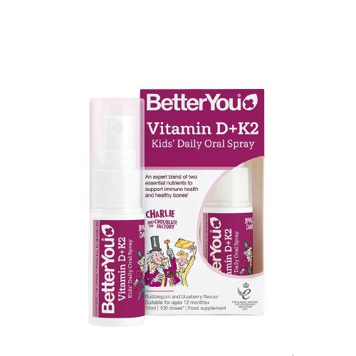 BetterYou: Vitamin D+K2 Kid's Daily Oral Spray, Bubblegum & Blueberry - 15 ml.