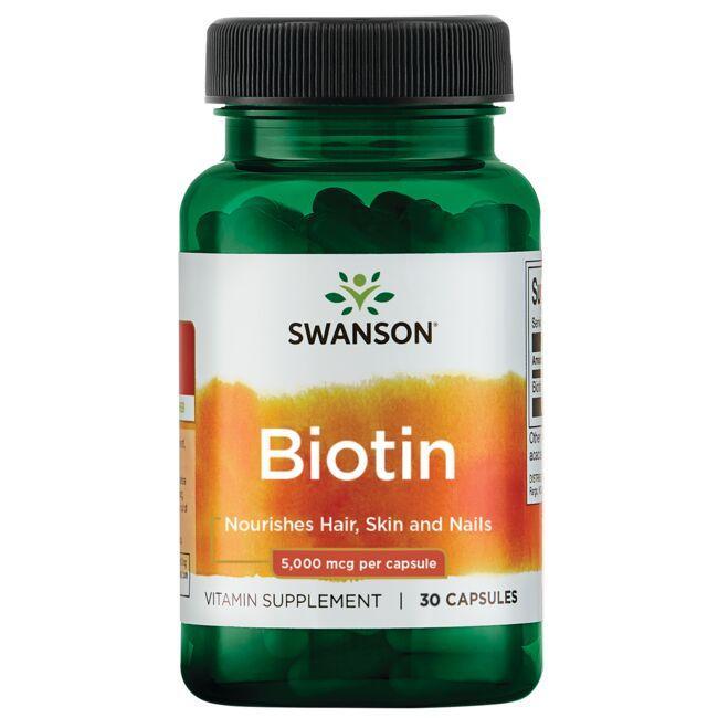 Swanson: Biotin, 5000mcg - 30 caps