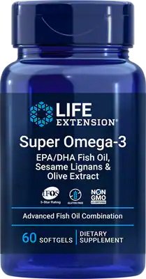 Life Extension: Super Omega-3 EPA/DHA with Sesame Lignans & Olive Extract - 60 softgels