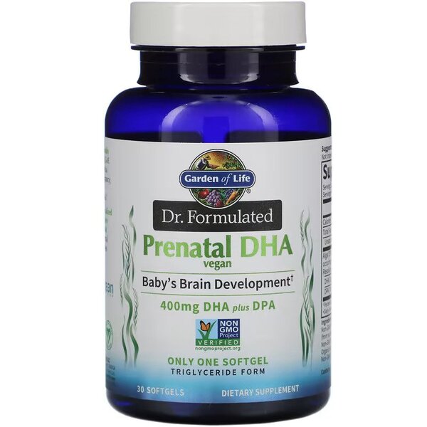 Garden of Life: Dr. Formulated Vegan Prenatal DHA - 30 softgels