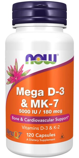 NOW Foods: Mega D-3 & MK-7 - 120 caps