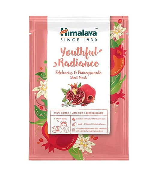 Himalaya: Youthful Radiance Edelweiss & Pomegranate Sheet Mask - 30 ml.