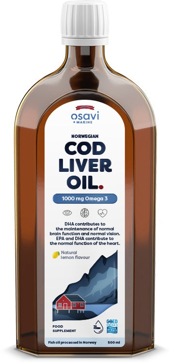 Osavi: Norwegian Cod Liver Oil, 1000mg Omega 3 (Lemon) - 500 ml.