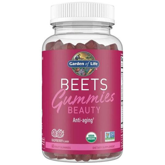 Garden of Life: Beauty Beets Gummies, Raspberry - 60 fruit gummies