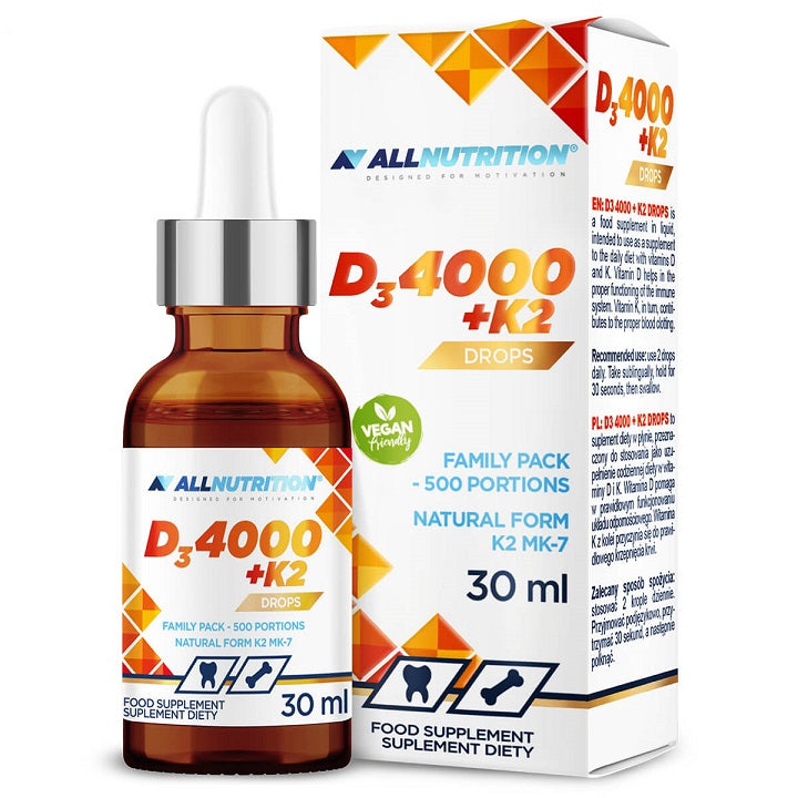 Allnutrition: Vit D3 4000 + K2 Drops - 30 ml.