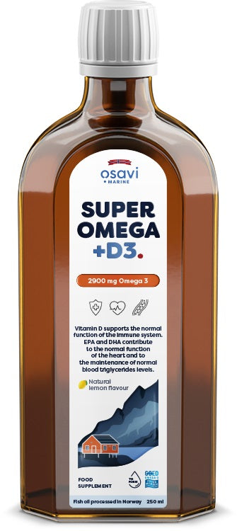 Osavi: Super Omega + D3, 2900mg Omega 3 (Lemon) - 250 ml.