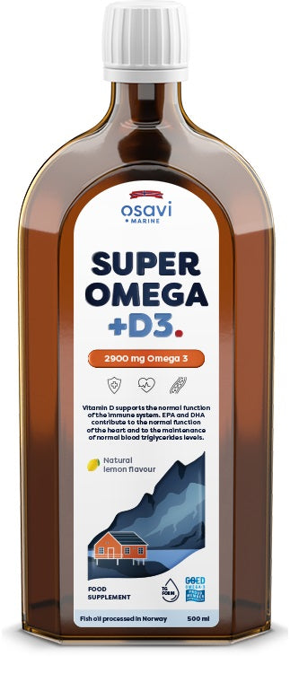 Osavi: Super Omega + D3, 2900mg Omega 3 (Lemon) - 500 ml.