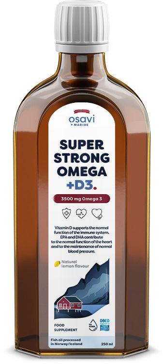 Osavi: Super Strong Omega + D3, 3500mg Omega 3 (Lemon) - 250 ml.