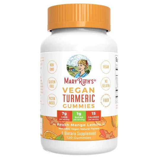 MaryRuth Organics: Vegan Turmeric Gummies, Peach Mango Lemon - 120 gummies