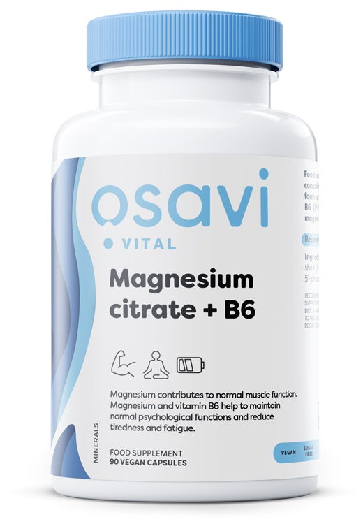 Osavi: Magnesium Citrate + B6, 375mg + 4.2mg - 90 vcaps