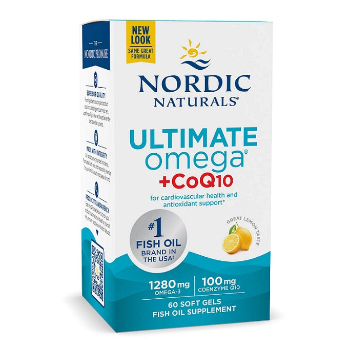 Nordic Naturals: Ultimate Omega + CoQ10, 1280mg Lemon (EAN 768990018909) - 60 softgels