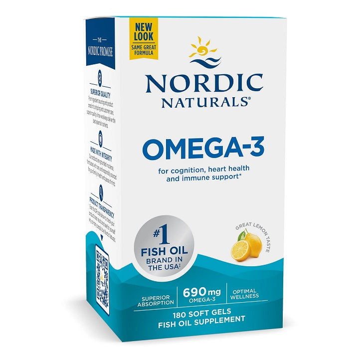 Nordic Naturals: Omega-3, 690mg Lemon (EAN 768990037603) - 180 softgels