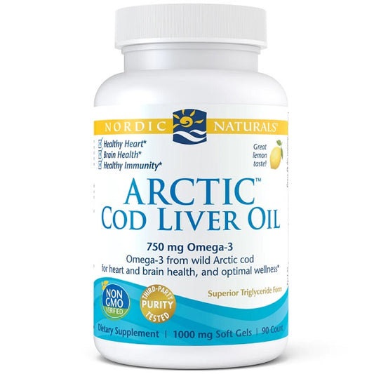 Nordic Naturals: Arctic Cod Liver Oil, 750mg Lemon (EAN 768990577857) - 90 softgels