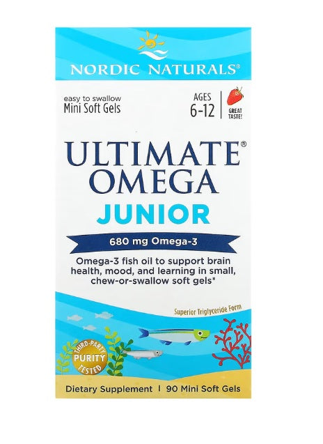 Nordic Naturals: Ultimate Omega Junior, 680mg Strawberry - 90 mini softgels