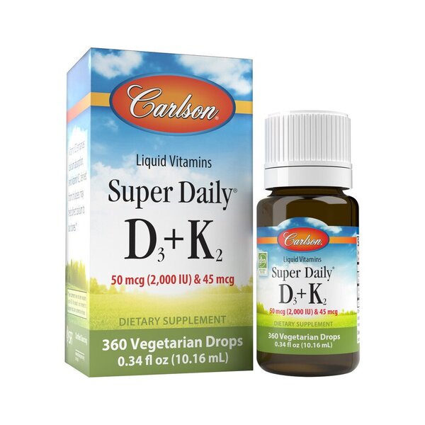 Carlson Labs: Super Daily D3 + K2, 2000 IU - 10 ml.