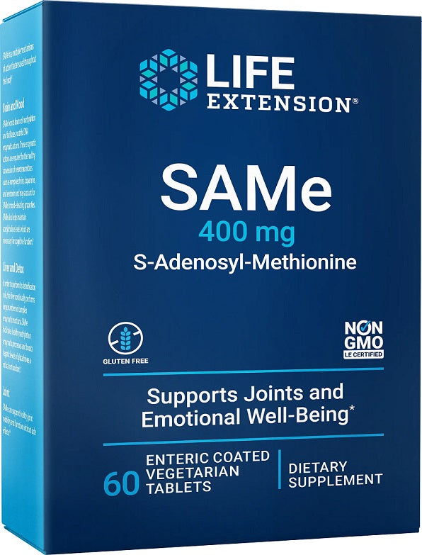 Life Extension: SAMe S-Adenosyl-Methionine, 400mg - 60 enteric coated tabs