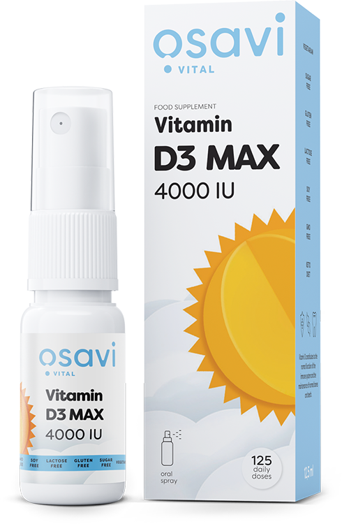 Osavi: Vitamin D3 Oral Spray, MAX 4000IU - 12.5 ml.