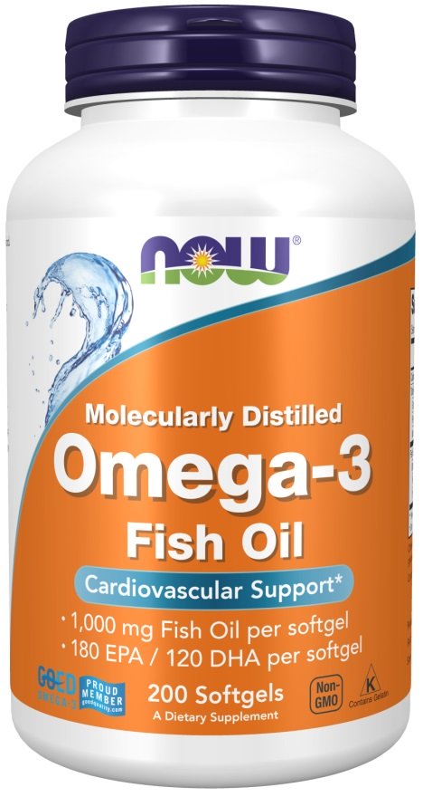 NOW Foods: Omega-3 Fish Oil, Molecularly Distilled - 200 softgels