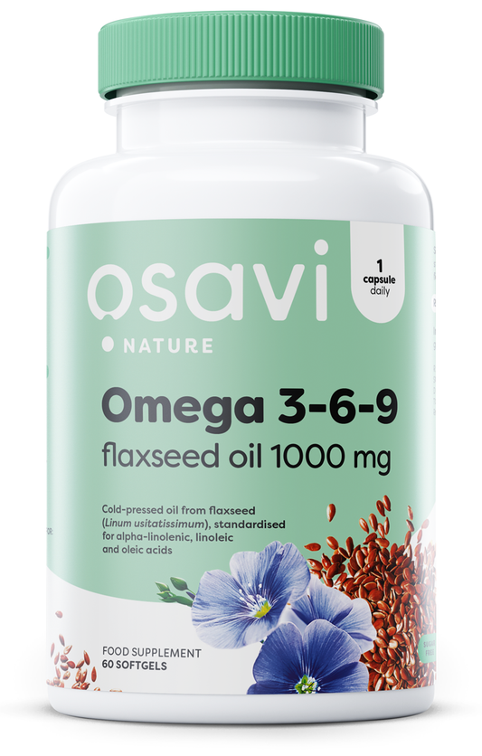 Osavi: Omega 3-6-9 Flaxseed Oil, 1000mg - 60 softgels