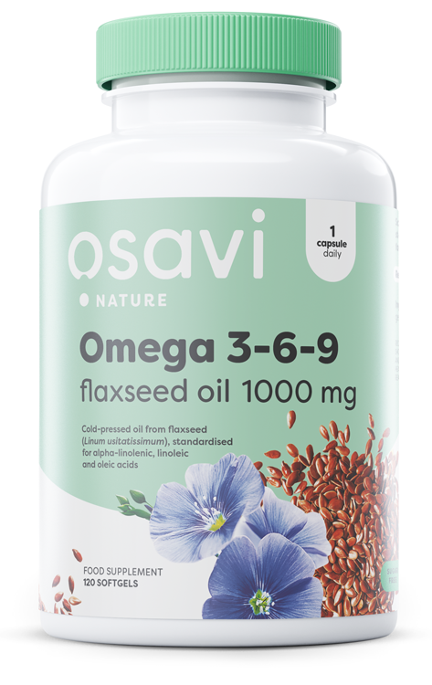 Osavi: Omega 3-6-9 Flaxseed Oil, 1000mg - 120 softgels