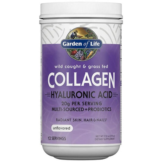 Garden of Life: Wild Caught & Grass Fed Collagen with Hyaluronic Acid Powder - 270g