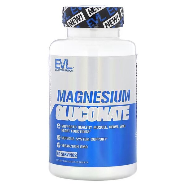 EVLution Nutrition: Magnesium Gluconate - 60 tablets