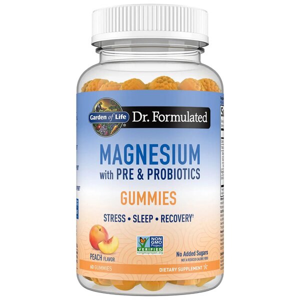 Garden of Life: Dr. Formulated Magnesium with Pre & Probiotics Gummies, Peach - 60 gummies